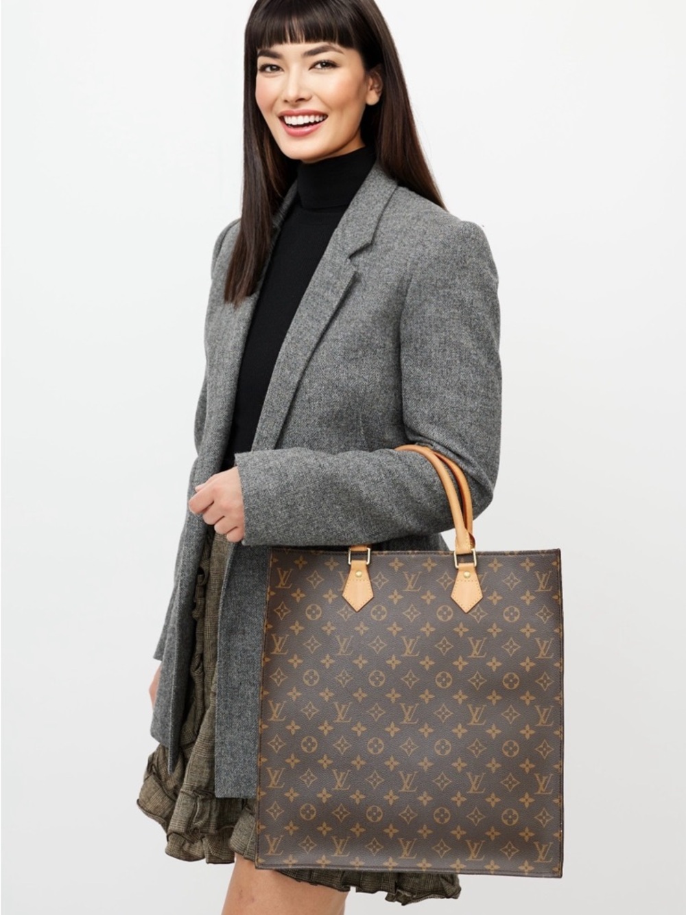 Louis Vuitton Vintage Brown Monogram Sac Plat Tote Bag